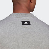 Adidas Mens Fi  Bos  A T-Shirt  - Medium Grey Heather/White