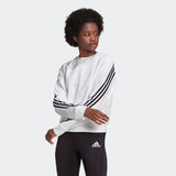 Adidas Womens Wrapped 3-Stripes Sweatshirt - White/Black