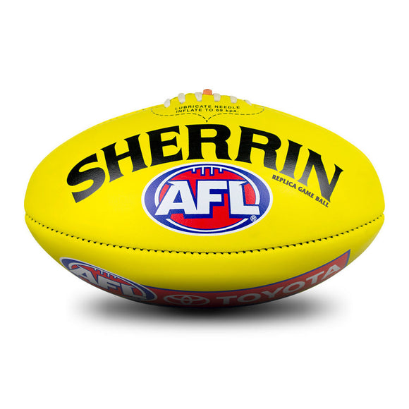 Sherrin AFL Replica Footy Game Ball - Yellow
