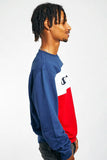 Champion Mens Euro Rochester Crew Neck Jumper - Navy/White/Red