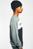 Champion Mens Euro Rochester Crew Neck Jumper - Grey/Black/White