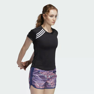 Adidas Womens 3-Stripes Run Tee - Black