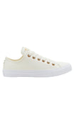 Converse Womens Chuck Taylor All Star Ox-Leather Low  Shoes - Egret/Gold/White