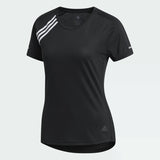 Adidas Womens 3-Stripes Run Tee - Black