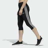 Adidas Womens 3-Stripes 3/4 Tights - Black/White