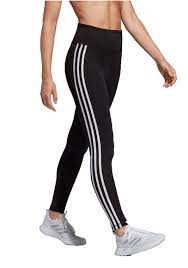 Adidas Women D2M  3-Stripes High-Rise Tights - Black/White