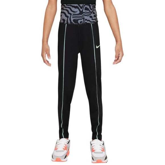 Nike Girls Electric Zebra Leggings  - Black