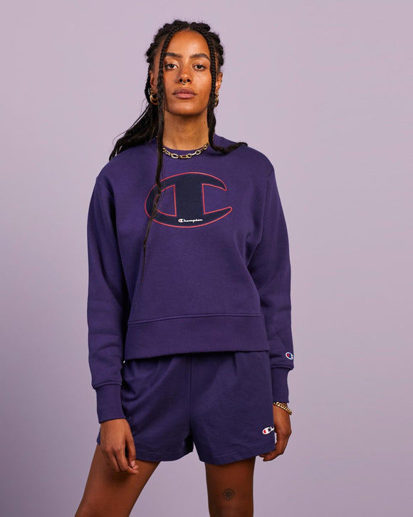 Champion Womens Sps Graphic Crop Pullover Crew  - Print 5Y9