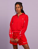 Champion Womens Rochester Quater Zip Crew Jumper  - Red/White