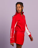 Champion Womens Rochester Quater Zip Crew Jumper  - Red/White