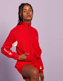 Champion Womens Rochester Quater Zip Crew Jumper  - Red/White