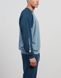 Champion Mens Lightweight Terry Colour Block Crew - Blue