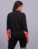 Womens Euro Rochester Quater Zip Crew Jumper - Black