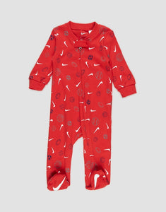 Nike Infants Sportball Aop Footed Coverall - University Red