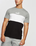 Puma Mens Ess+ Colorblock Tee - Medium Grey Heather