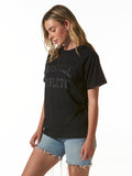 Russell Athletic Womens Arch Logo Boyfirend Tee - Black