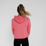 Adidas Womens Logo Colorblock Cropped Hoodie - Hazy Rose/Black/White