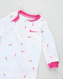 Nike Infant Swooshfetti Footed Coverall - White