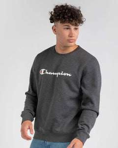 Champion Men Script Crew Jumper - Granite/Heather