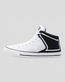 Converse Unisex Chuck Taylor High Street Mid Lifestyle Shoe - White/Black/Mightfall Violet